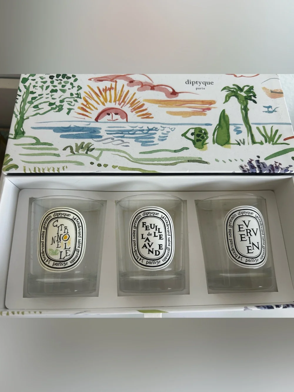 Diptyque Trio of Empty Candles in Limited Edition Box